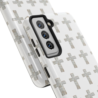 Cross Pattern Tough Phone Case — Minimalist Religious Christian Design