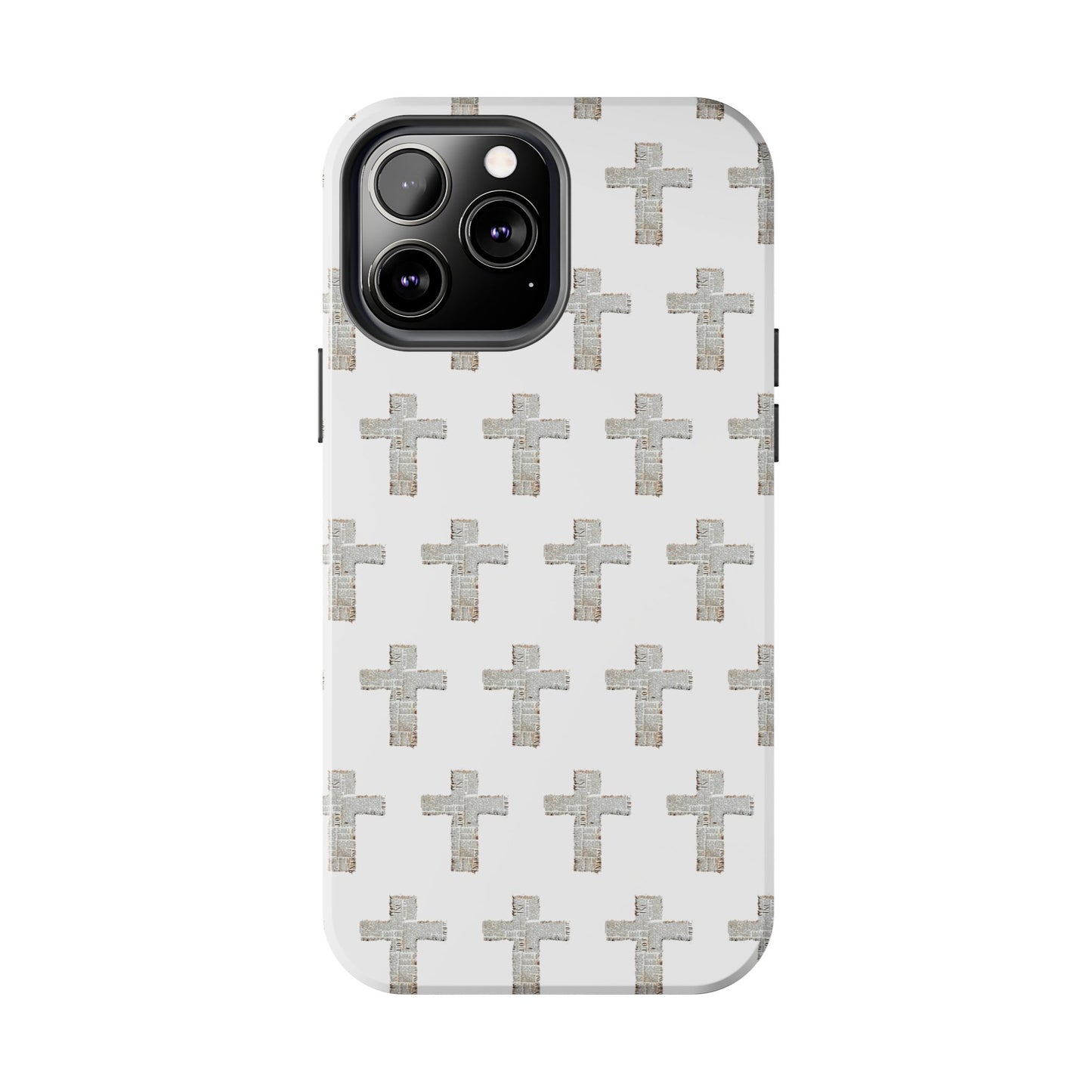 Cross Pattern Tough Phone Case — Minimalist Religious Christian Design