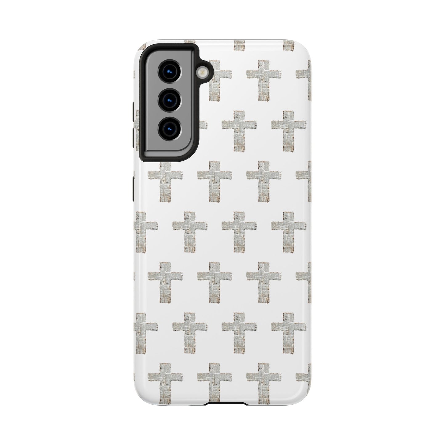 Cross Pattern Tough Phone Case — Minimalist Religious Christian Design
