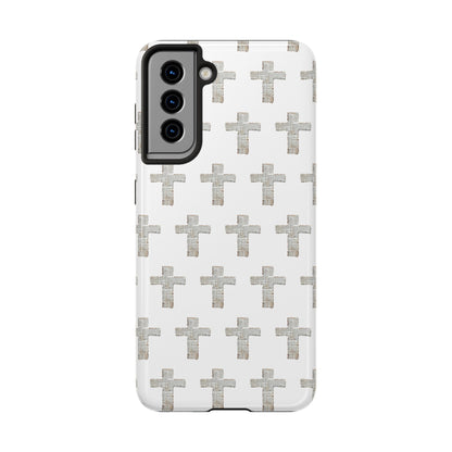 Cross Pattern Tough Phone Case — Minimalist Religious Christian Design