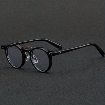 1 Pieza De Gafas De Acetato Con Montura Redonda Vintage Para Hombre, Gafas Modernas Y Modernas