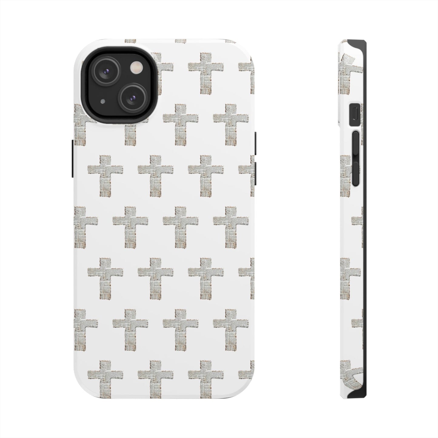 Cross Pattern Tough Phone Case — Minimalist Religious Christian Design