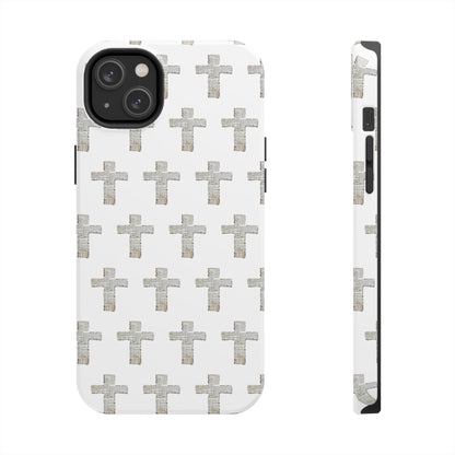 Cross Pattern Tough Phone Case — Minimalist Religious Christian Design