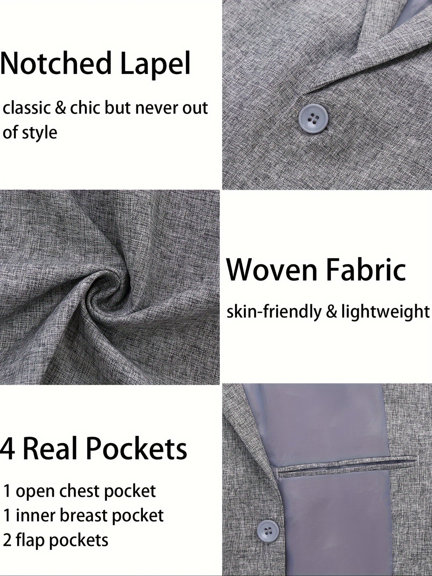 Blazers casuales ligeros para hombre, chaquetas deportivas, trajes de corte regular, chaquetas de dos botones