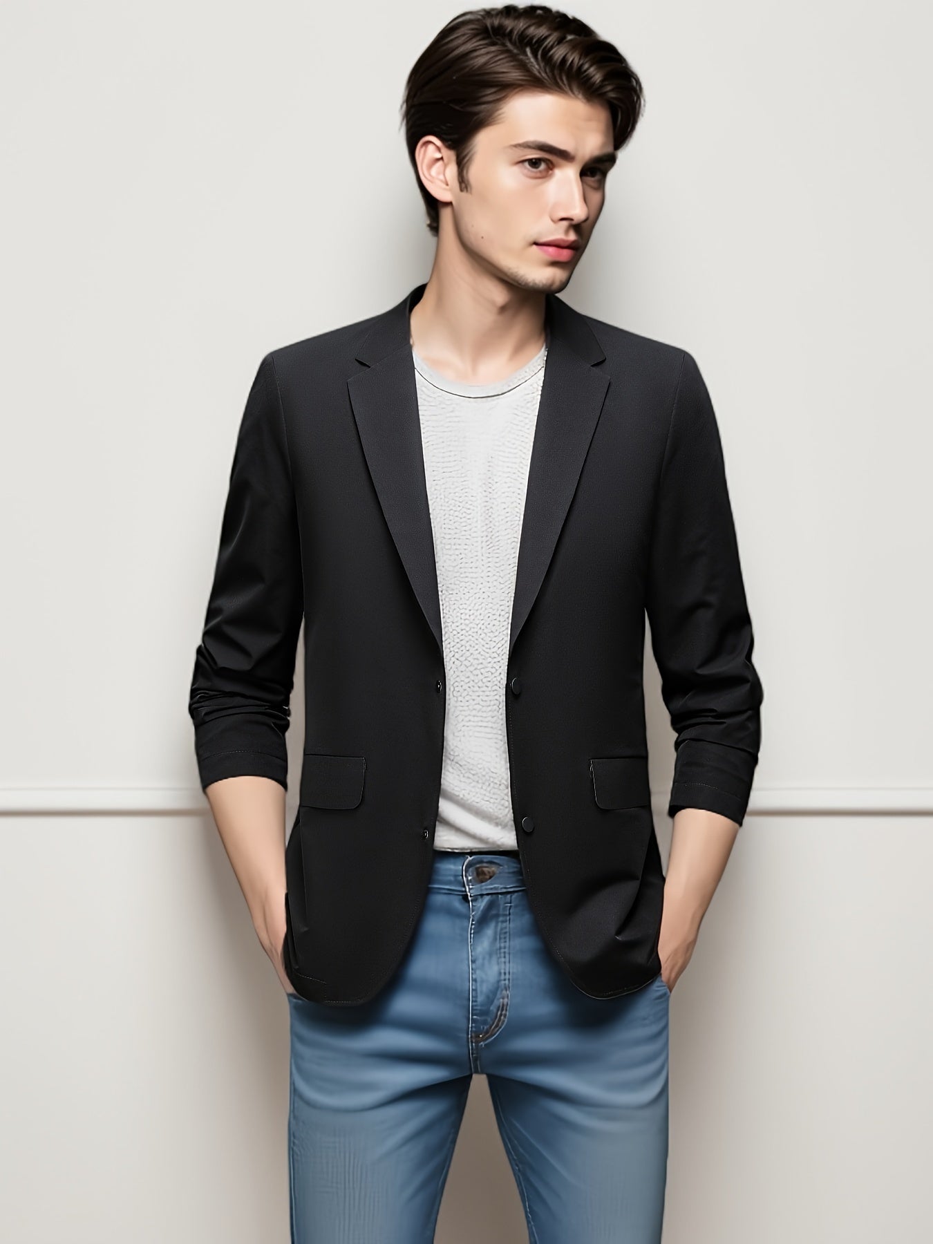 Chaqueta Blazer Casual para Hombre, Estilo Maduro de Moda, Traje de Ocio, Abrigo Casual de Negocios