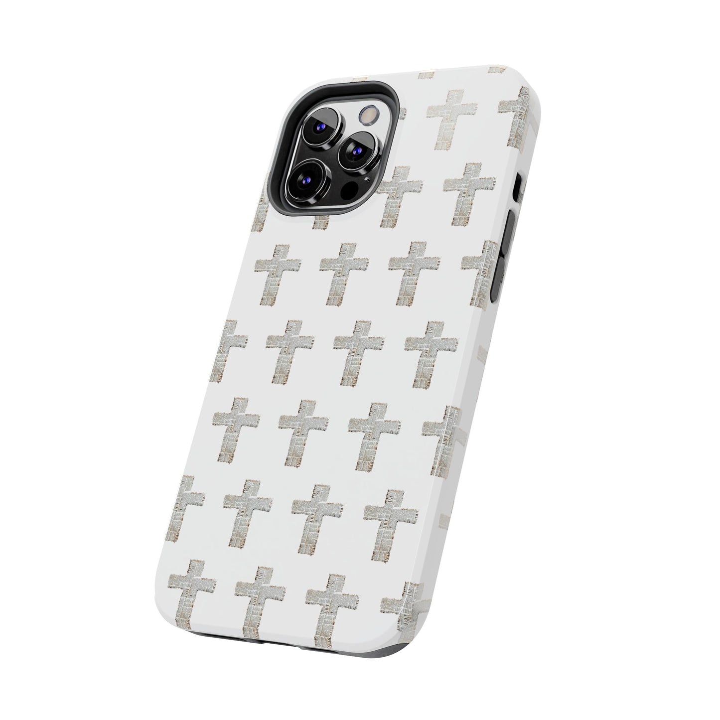 Cross Pattern Tough Phone Case — Minimalist Religious Christian Design