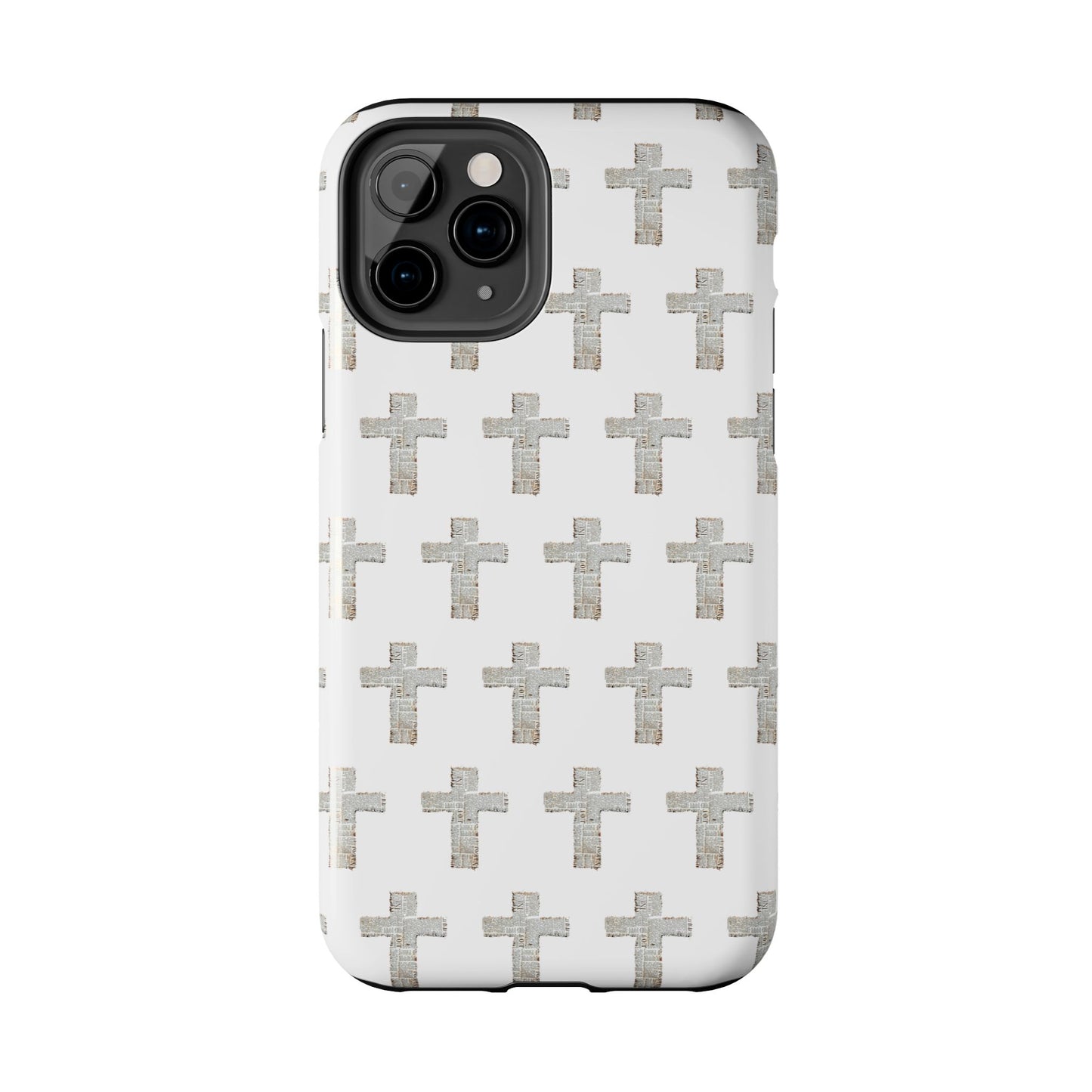 Cross Pattern Tough Phone Case — Minimalist Religious Christian Design