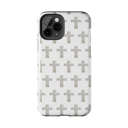 Cross Pattern Tough Phone Case — Minimalist Religious Christian Design