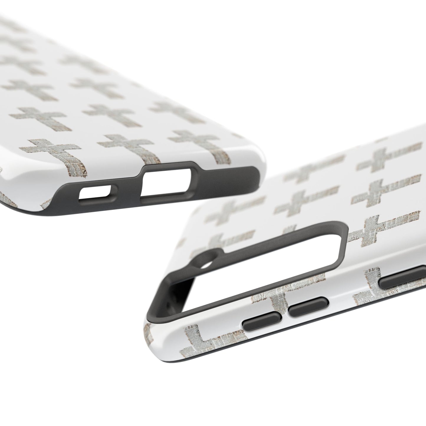 Cross Pattern Tough Phone Case — Minimalist Religious Christian Design