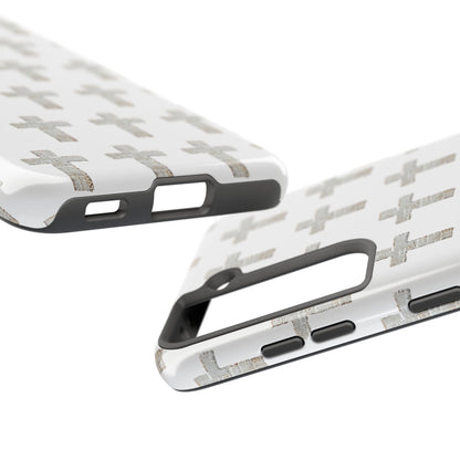 Cross Pattern Tough Phone Case — Minimalist Religious Christian Design
