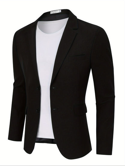 Blazers casuales ligeros para hombre, chaquetas deportivas, trajes de corte regular, chaquetas de dos botones