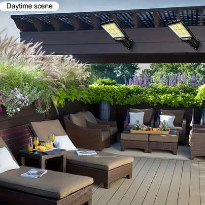 Farola Solar Para Exteriores, Luz De Jardín Con Sensor Humano, Luz De Pared LED Con Control Remoto, Luz De Jardín Impermeable