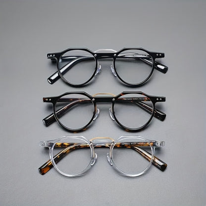 1 Pieza De Gafas De Acetato Con Montura Redonda Vintage Para Hombre, Gafas Modernas Y Modernas