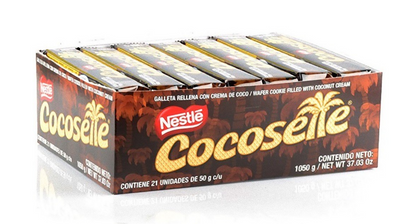 Cocosette, galleta de oblea rellena con crema de coco, (paquete de 0.74 - 1.76 oz. cada una) - 37 oz