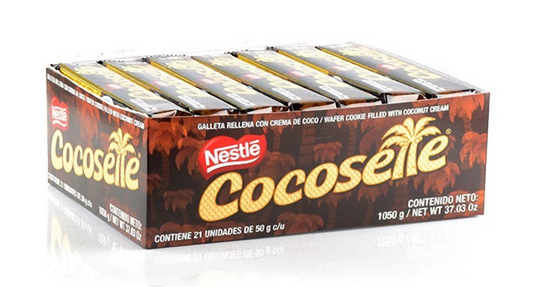 Cocosette, galleta de oblea rellena con crema de coco, (paquete de 0.74 - 1.76 oz. cada una) - 37 oz