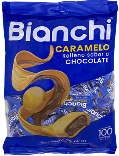 Bianchi Caramelo de Leche con Centro de Sabor a Chocolate Blanco, bolsa de 100 unidades