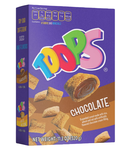 TOOPS Cereal de chocolate, 7.8 onzas
