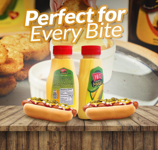FRITZ Salsa de maíz (8.47 oz) - Especialmente ideal para perros calientes, hamburguesas, sándwiches, macarrones con queso, nachos y verduras - Deliciosa para salsas