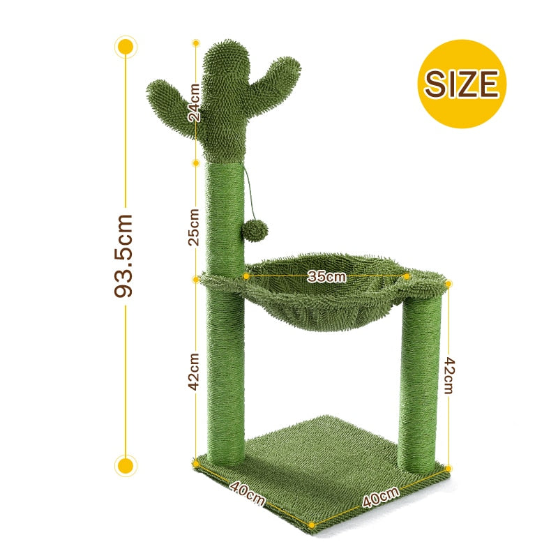 Dropshipping Adequate Cactus Cat Scratching Post with Sisal Rope Cat Scratcher Cactus for Young and Adult Cats climbing frame