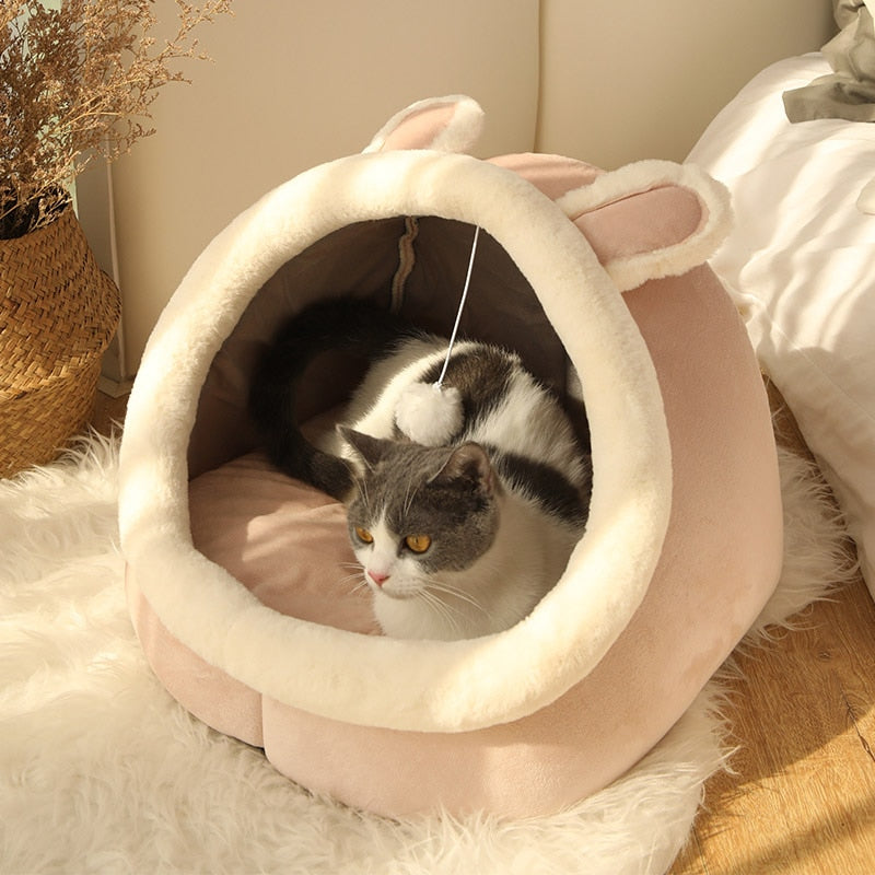 Deep Sleep Cat Bed Warm Pet Basket Cozy Cat House Kitten Lounger Cushion Cat Nesk Tent Very Soft Small Dog Mat Bag Cave Cats Bed