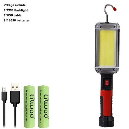 Portable Lantern Flashlight Power By 2*18650 Battery LED COB Magnetic Work Lighting Linternas for Camping Night Fishing Lamp