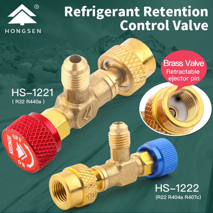 HS R410a R22 Refrigeration Tool Air conditioning Safety Valve Adapter Fitting  Refrigeration Charging  Copper Adapter For R410A