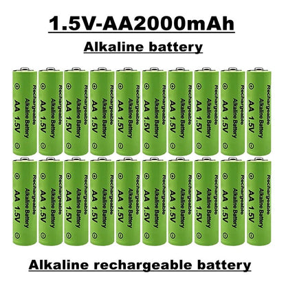 AA rechargeable battery, 1.5V, 2000 MAH, alkaline material, suitable for remote controls, toys, clocks, radios, etc