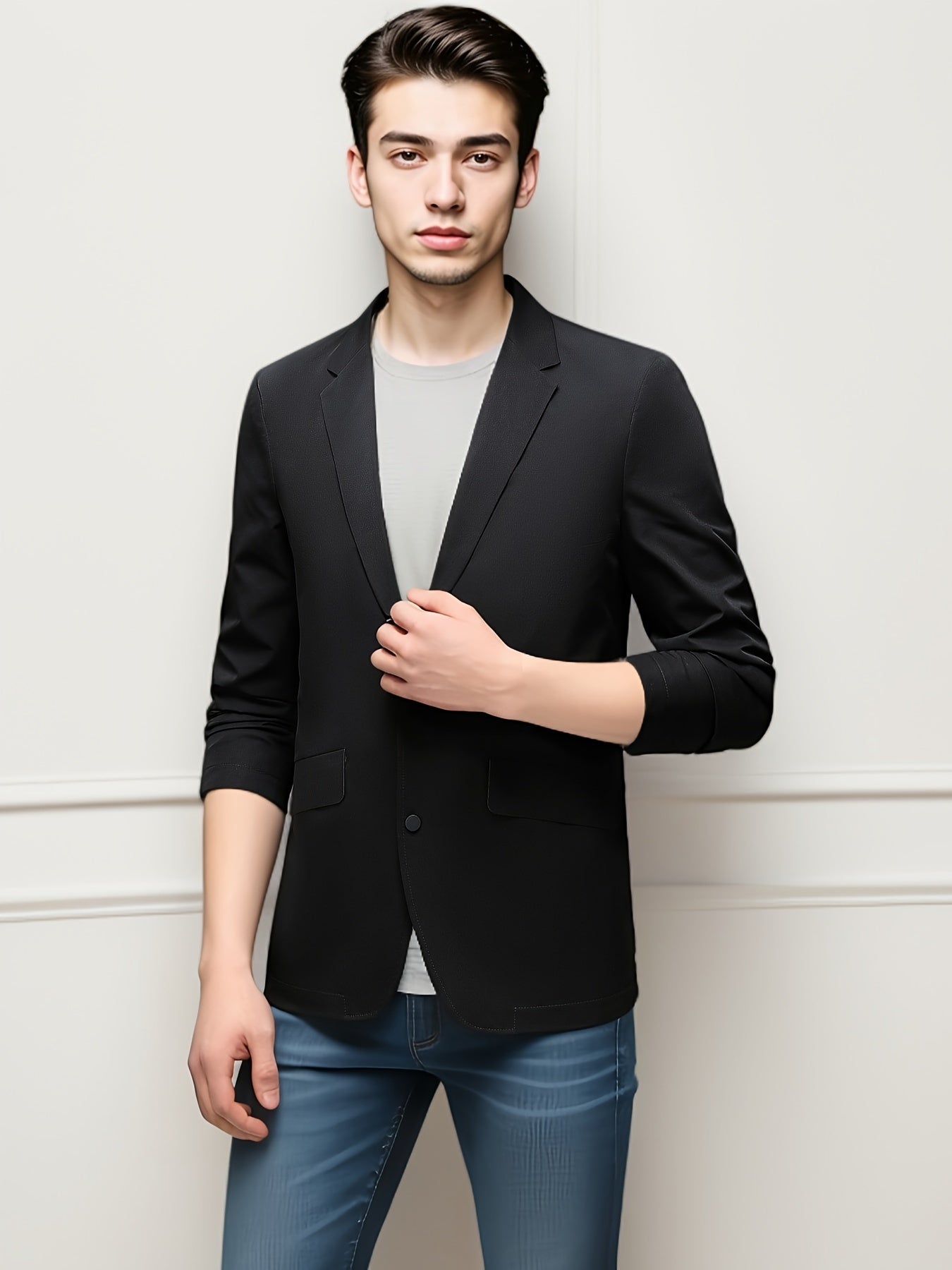 Chaqueta Blazer Casual para Hombre, Estilo Maduro de Moda, Traje de Ocio, Abrigo Casual de Negocios