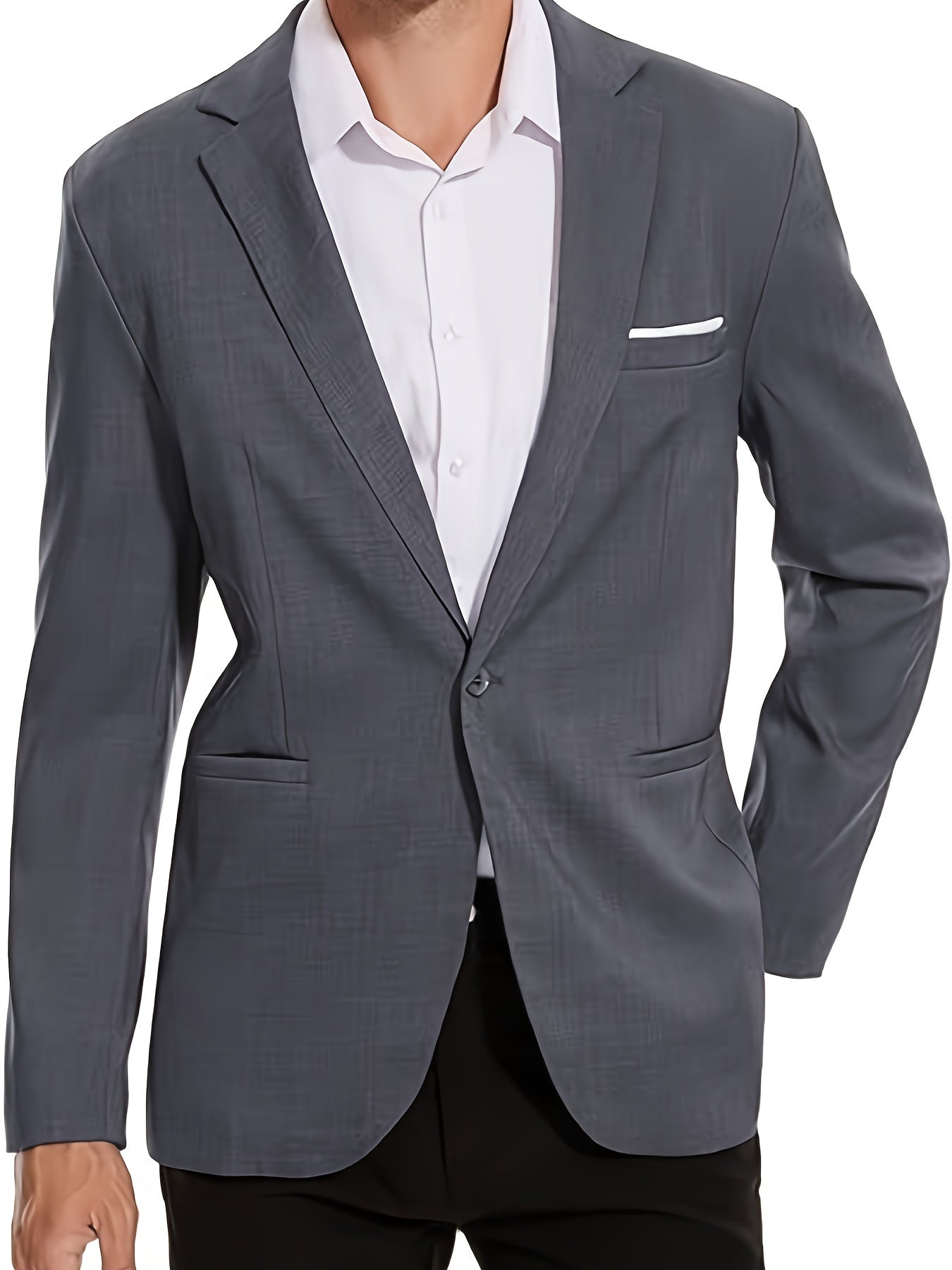 Chaqueta Blazer Casual para Hombre, Chaqueta de Traje de Un Botón, Chaquetas Ajustadas, Abrigo Deportivo Ligero