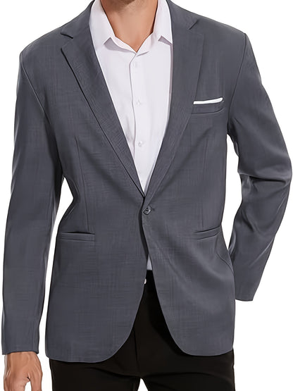 Chaqueta Blazer Casual para Hombre, Chaqueta de Traje de Un Botón, Chaquetas Ajustadas, Abrigo Deportivo Ligero