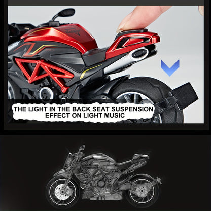 Juguete De Motocicleta De Aleación Fundida A Presión, Motocicleta Extraíble Con Sonidos Y Luces 1:12, Coches De Juguete Para Niños Con Fricción, Juguetes De Motocicleta, Regalo Para Niños O Niñas, Cumpleaños, Navidad