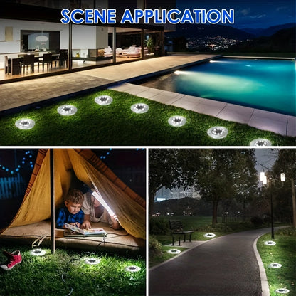 8 Luces De Disco De Jardín Solar Led Alimentadas, Lámpara Solar Led Para Decoración De Jardín Exterior