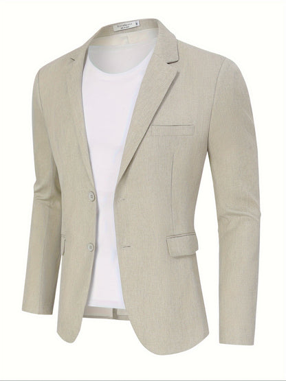 Blazers casuales ligeros para hombre, chaquetas deportivas, trajes de corte regular, chaquetas de dos botones