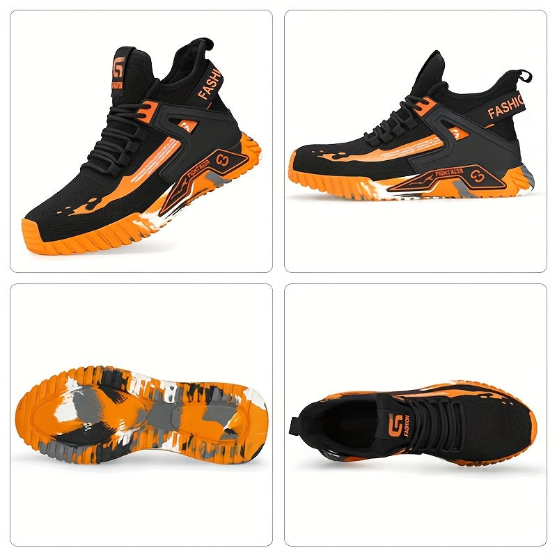 Breathable Steel Toe Work Shoes for Men - Slip Resistant, High Quality, Industrial Construction Sneakers - Plus Size