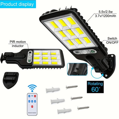 Farola Solar Para Exteriores, Luz De Jardín Con Sensor Humano, Luz De Pared LED Con Control Remoto, Luz De Jardín Impermeable