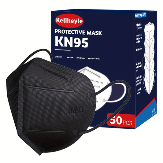 Ultimate Protection: KN95 Masks 50-Pack - Breathable, Adjustable, Reusable - PM2.5 Defense for Men & Women