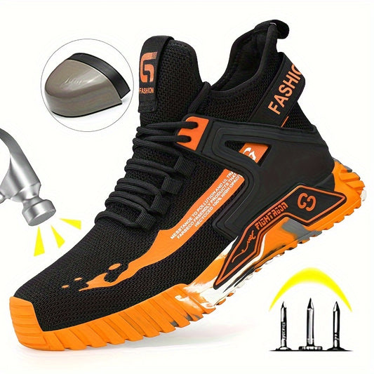 Breathable Steel Toe Work Shoes for Men - Slip Resistant, High Quality, Industrial Construction Sneakers - Plus Size