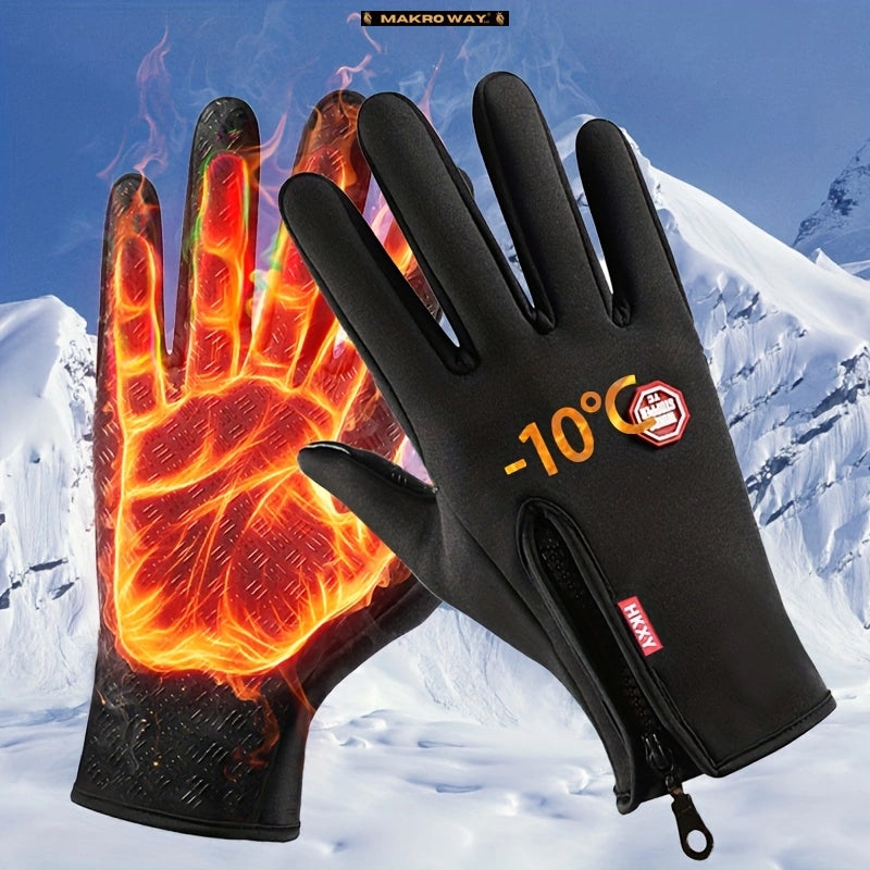 Guantes De Pantalla Táctil Sensibles Al Invierno Cremallera Ajustable Guantes Cortos A Prueba De Viento Impermeables Montañismo Al Aire Libre Pesca Correr Guantes Deportivos Unisex