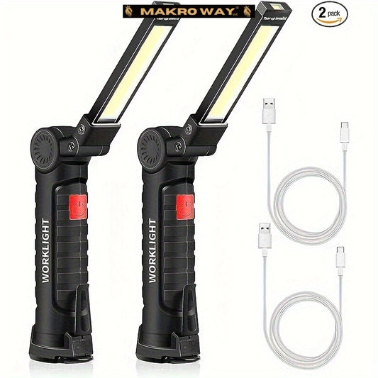 Rechargeable LED Work Lights - Magnetic Base, 360° Rotation, Waterproof - Perfect for Men's Gifts