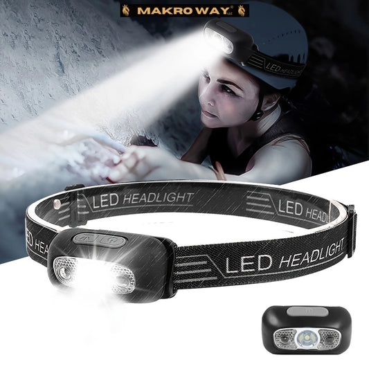 USB recargable faro LED con sensor de movimiento y resistente al agua - MACROCOSM