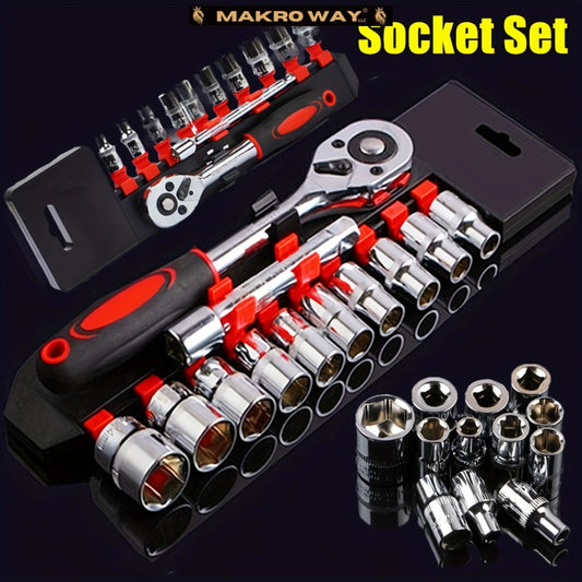 Upgrade Your Repair Tools with 1/4 Drive Socket Set - Ideal for Cars, Boats, Motorcycles & Bicycles