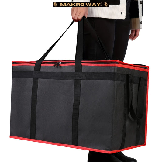 Insulated Pizza and Food Delivery Bag - Large Size, Triple Layer Insulation, Durable - Ideal for Catering and Grocery Shopping