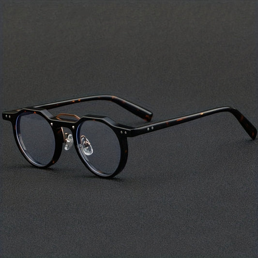 1 Pieza De Gafas De Acetato Con Montura Redonda Vintage Para Hombre, Gafas Modernas Y Modernas