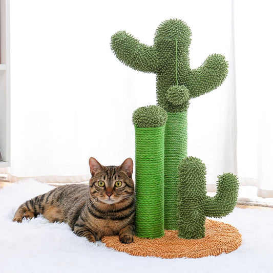 Dropshipping Adequate Cactus Cat Scratching Post with Sisal Rope Cat Scratcher Cactus for Young and Adult Cats climbing frame