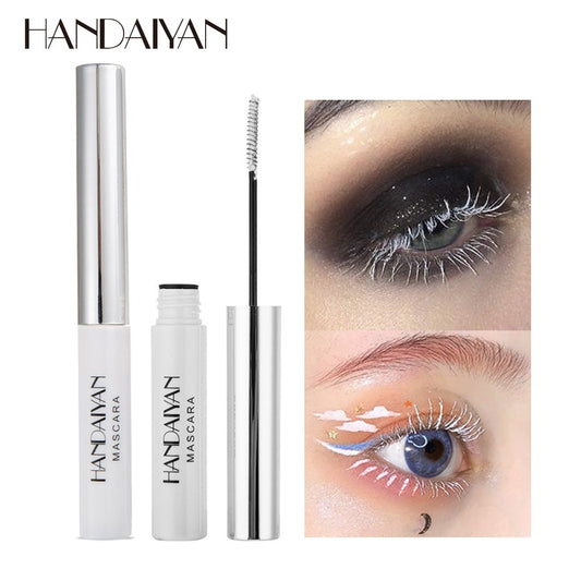 HANDAIYAN White Mascara Eyelashes Curling Liquid Pen Mascaras Eye Makeup Eye Lash Thick Cosmetics Tool Lengthening Colored Brush