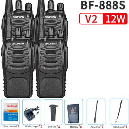 2023 Original 5/12W 2/4PCS Baofeng BF-888S Walkie Talkie UHF 400-470MHz BF 888S Cheap Two Way ham Radios Transceiver USB Plug