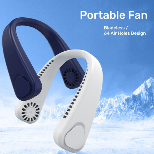 Summer Portable Hanging Neck Fan Fast Cooling USB Rechargeable Wearable Bladeless Fan Outdoor Sports Home Office Cooler