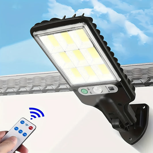 Farola Solar Para Exteriores, Luz De Jardín Con Sensor Humano, Luz De Pared LED Con Control Remoto, Luz De Jardín Impermeable